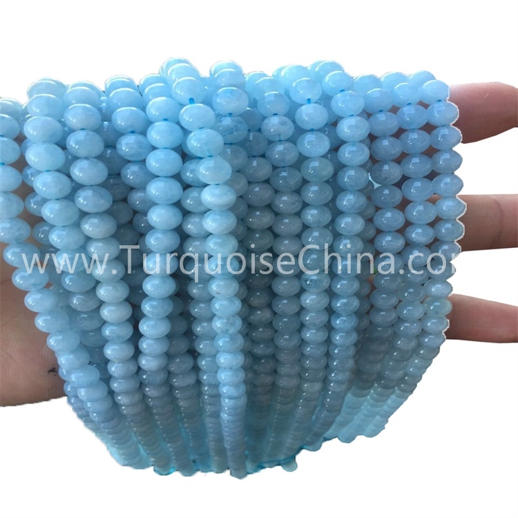 Hot-sale Blue Aquamarine Round Beads Gemstone Strings