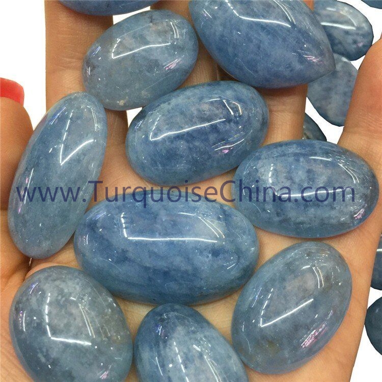 100% natural Blue Aquamarine oval cabochon fantastic gemstone