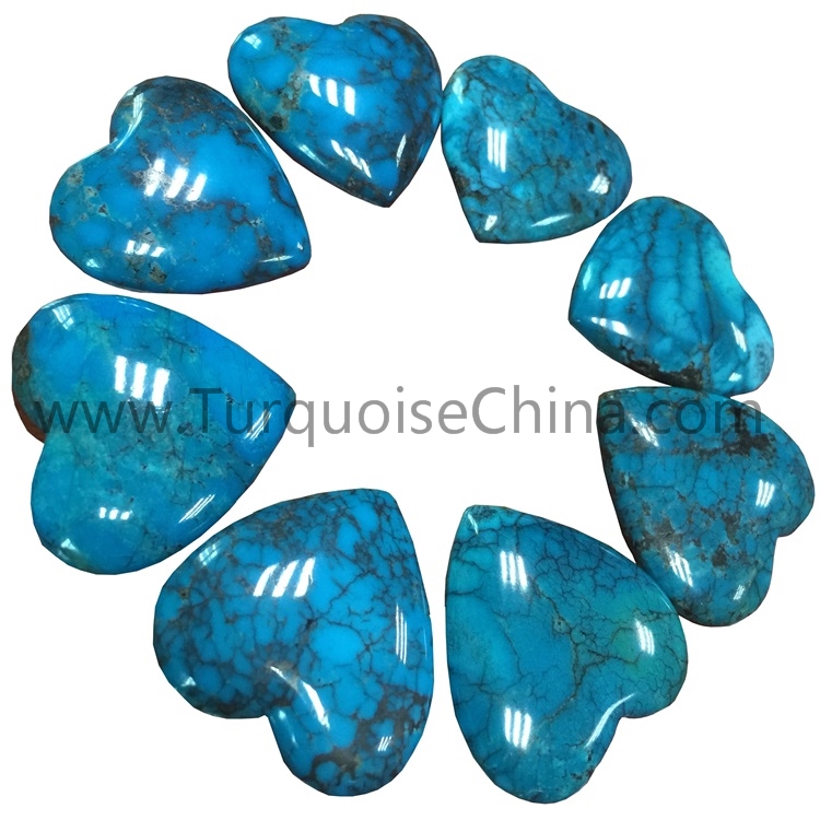 Natural Turquoise heart cabochon for making jewelry