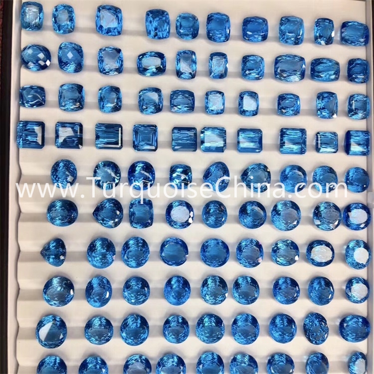 100% Natural Blue Topaz Cabochons Loose Gemstone Wholesale