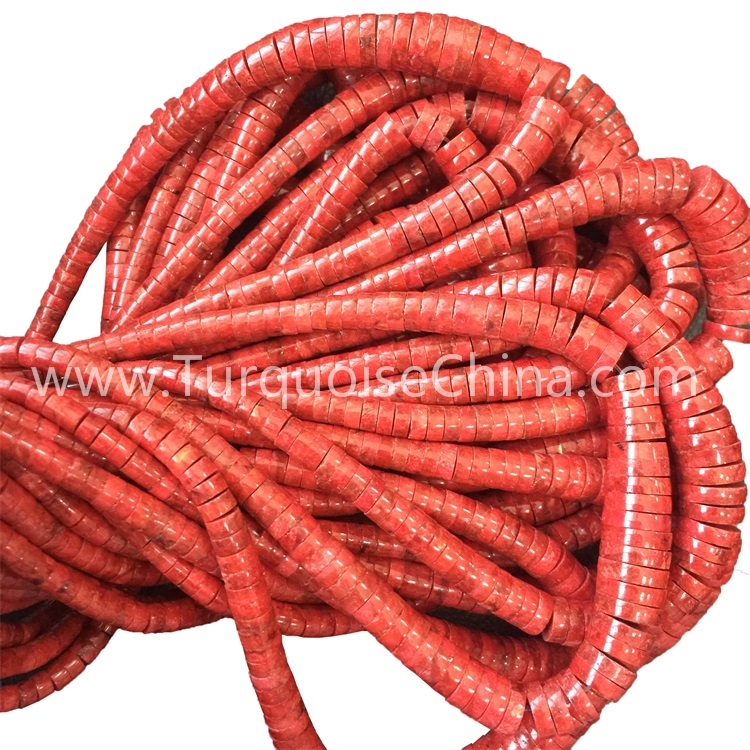 Hot-sale Natural Red Apple Coral Rondelle Beads For Making Jewelry