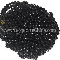 Hot-sale Black Tourmaline Faceted Round Gemstone Beads