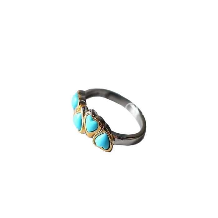 Turquoise Heart-shape Ring in Sterling Silver