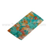 Turquoise And Pink Opal Compressed Rectangle Cabochon For Making Jewelry