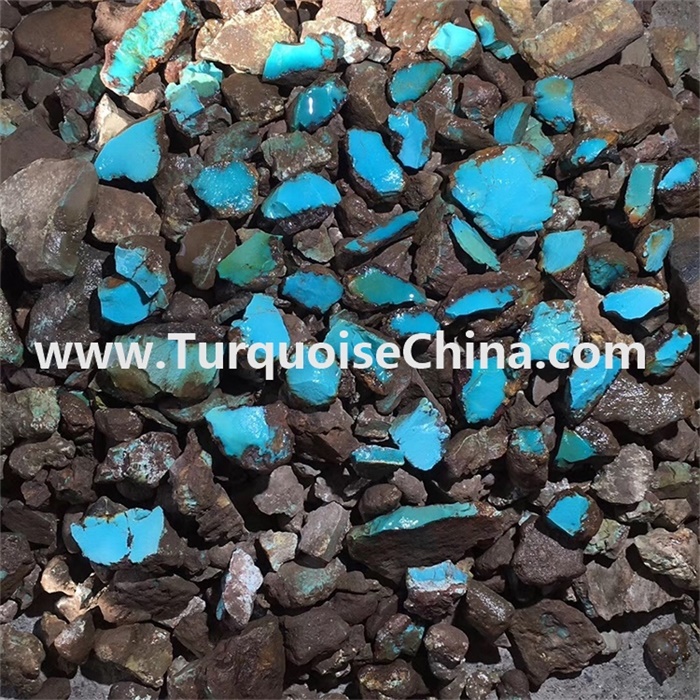 China wholesale Original top blue turquoise rough material stones