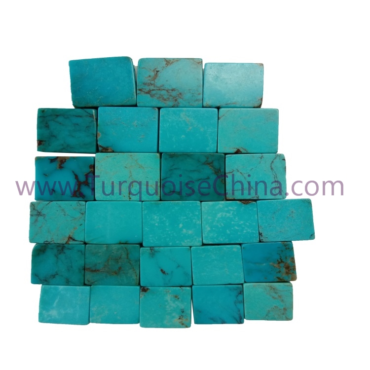 Turquoise Square Brick Material For Making Jewelry