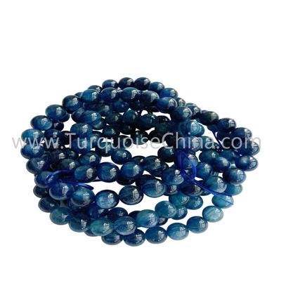 8mm Natural Kyanite Round Beads Bracelets Blue Gemstone Wholesale