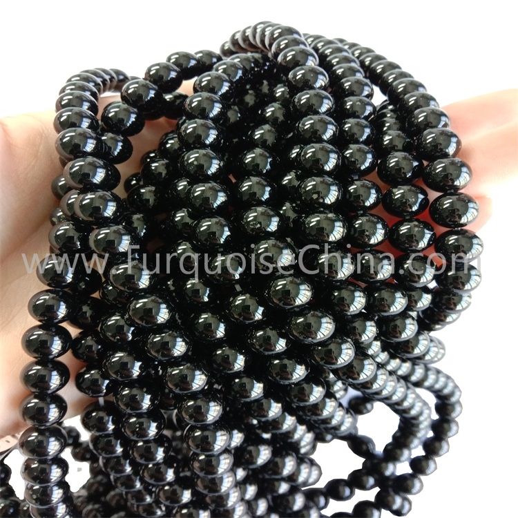 Rare Natural Black Onyx Round Beads Gemstone Strings Wholesale