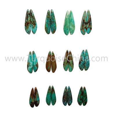 24.2x12.3mm natural turquoise left and right match smooth polishing gemstone wholesale