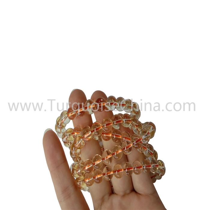 Hot-sale Citrine Round Beads Bracelets Gemstone Gift