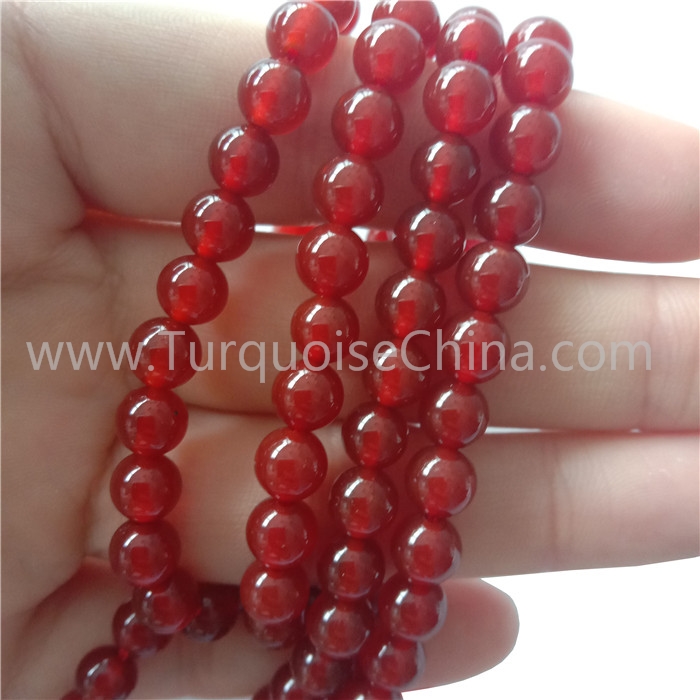 Genuine Red Carnelian Smooth Round Beads Gemstone Strings