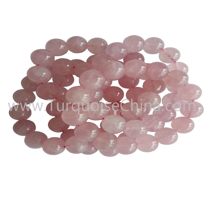 14mm Genuine Rose Qurtz Round Beads Bracelets Wholesale