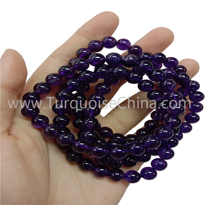 Grade A Amethyst Round Beads Bracelets Natural Gemstone Wholesale