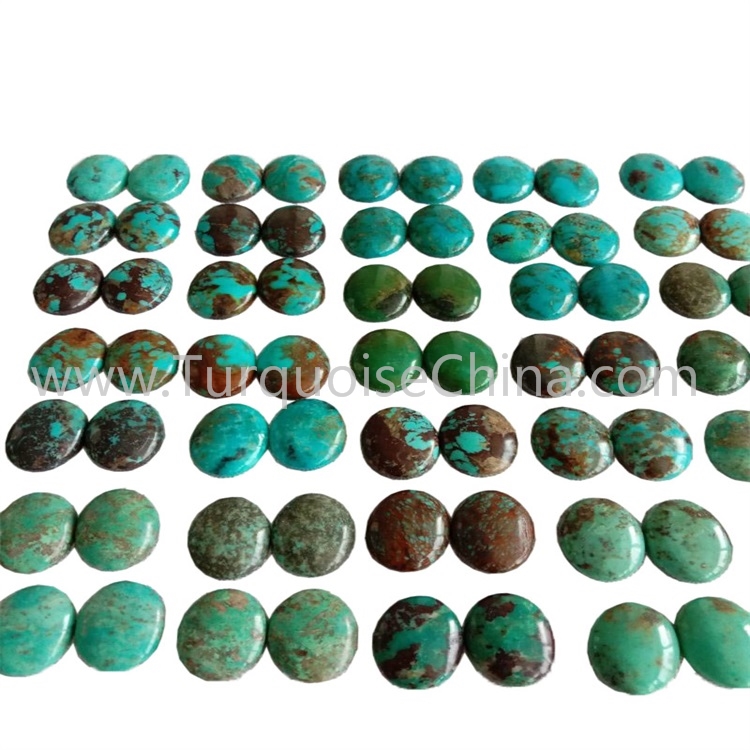 12x16x3.8mm Genuine Turquoise Oval Cabochon  Pairs Wholesale