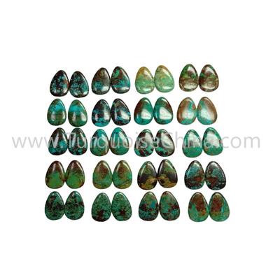35.7x18.7x3.8mm Genuine Turquoise Pear Cabochon Pairs For Earrings