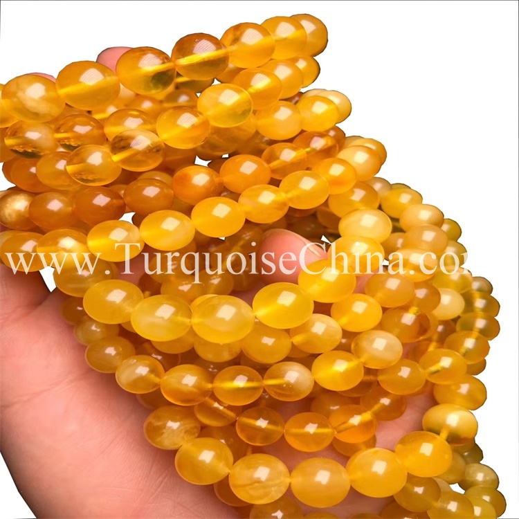 Natural Yellow Beeswax Bracelet Amber round Bracelets For Intimate Companions