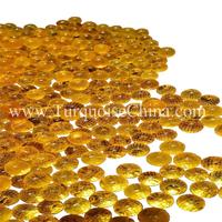 Exquisite Yellow Amber Round Pearls Carving Circular Carved