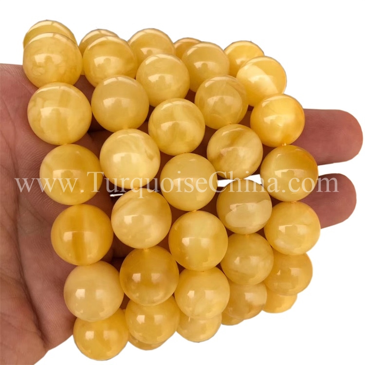 Old Natural Fancy Amber Bracelet Ball Beads For Remarkable Look