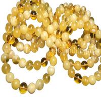 Exquisite Glossy Yellow Beeswax Bracelet Ball Amber For Nice Gift
