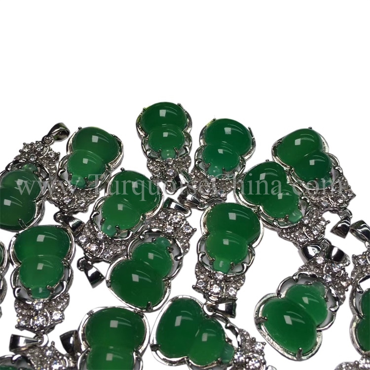 Unique Natural Chrysopase 925 Sterling Sliver Pnedant Green Leaf Jewelry