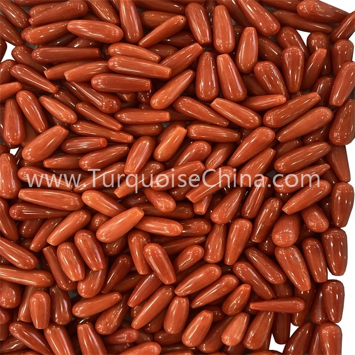 Hot-sale Natural Red Coral Rice Loose Gemstone Beads  For Jewelry