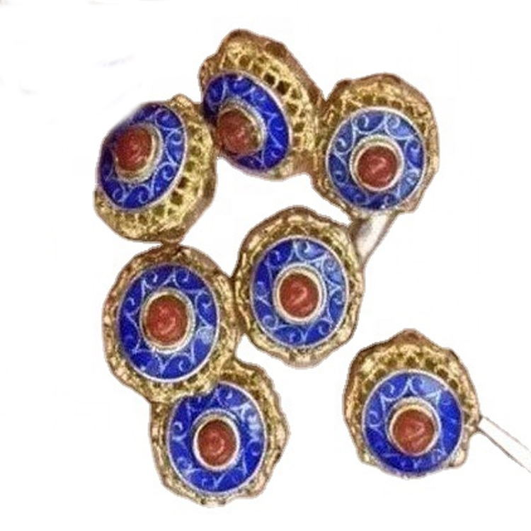Inlaid Lapis Gemstone လက်ဝတ်ရတနာနှင့်အတူသဘာဝ clovonne ငွေ fittings 19