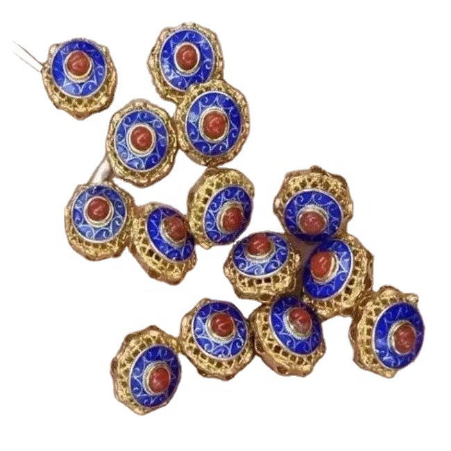 Inlaid Lapis Gemstone လက်ဝတ်ရတနာနှင့်အတူသဘာဝ clovonne ငွေ fittings 20