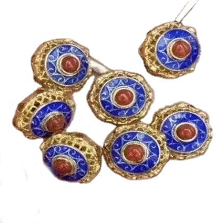 Inlaid Lapis Gemstone လက်ဝတ်ရတနာနှင့်အတူသဘာဝ clovonne ငွေ fittings 21