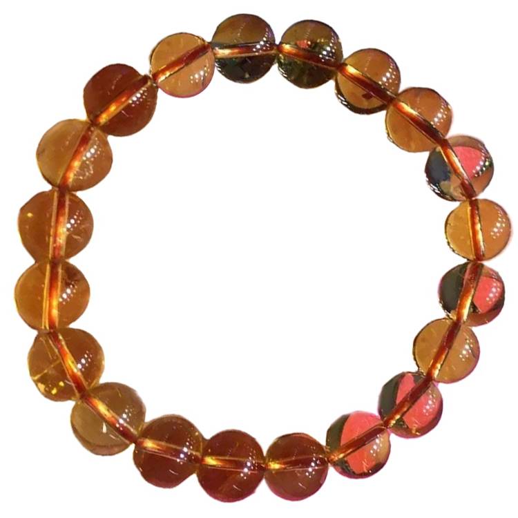 Citrine Gemstone Beads Bracelets Round Natural Citrine Semi Precious Stone Beads