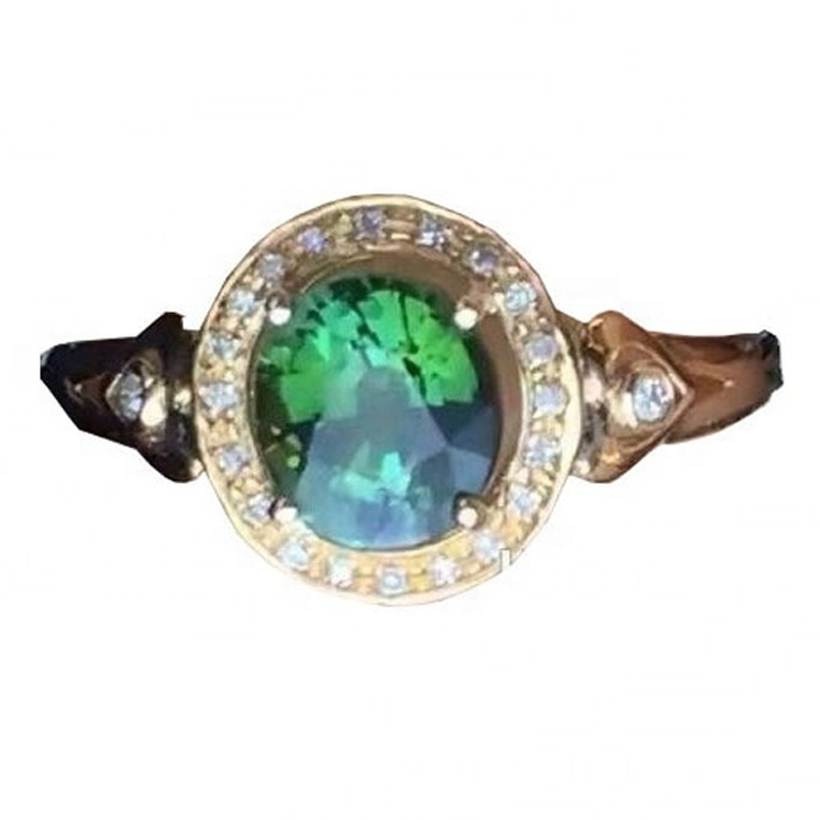 แหวนสีเขียวขุ่นเงิน 17