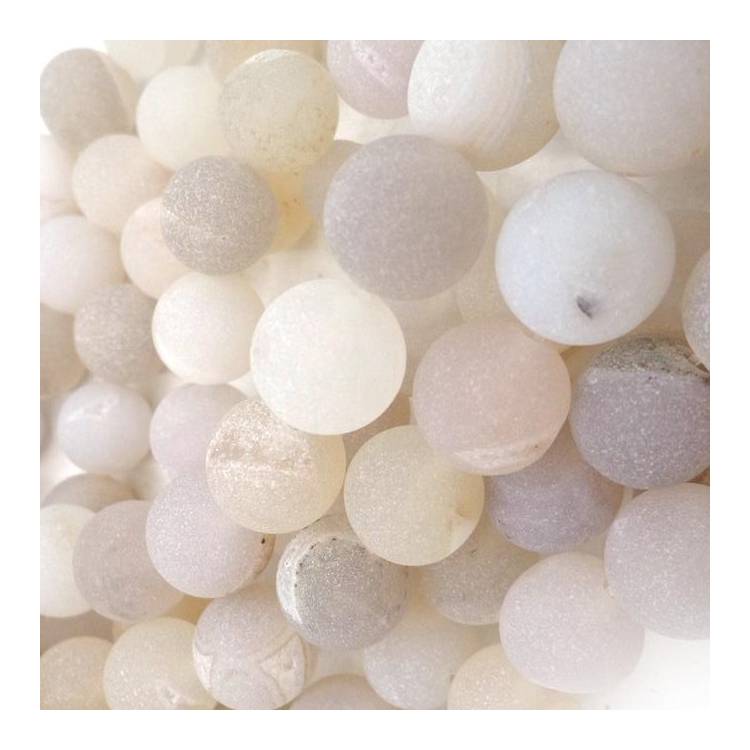 White Agate Beads Natural Gemstone Round Loose 6mm 8mm 10mm 16