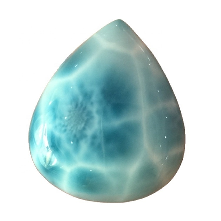 Natural Larimar Pear Cabochon Precious Loose Gemstone Larimar Gemstone Lot Stone