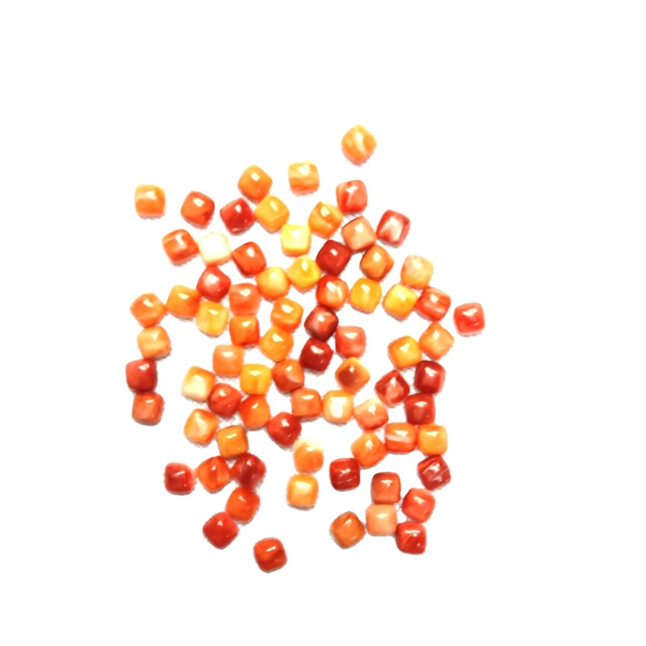 4mm Orange Or Red Natural Spiny Oyster Squqare Cabochon