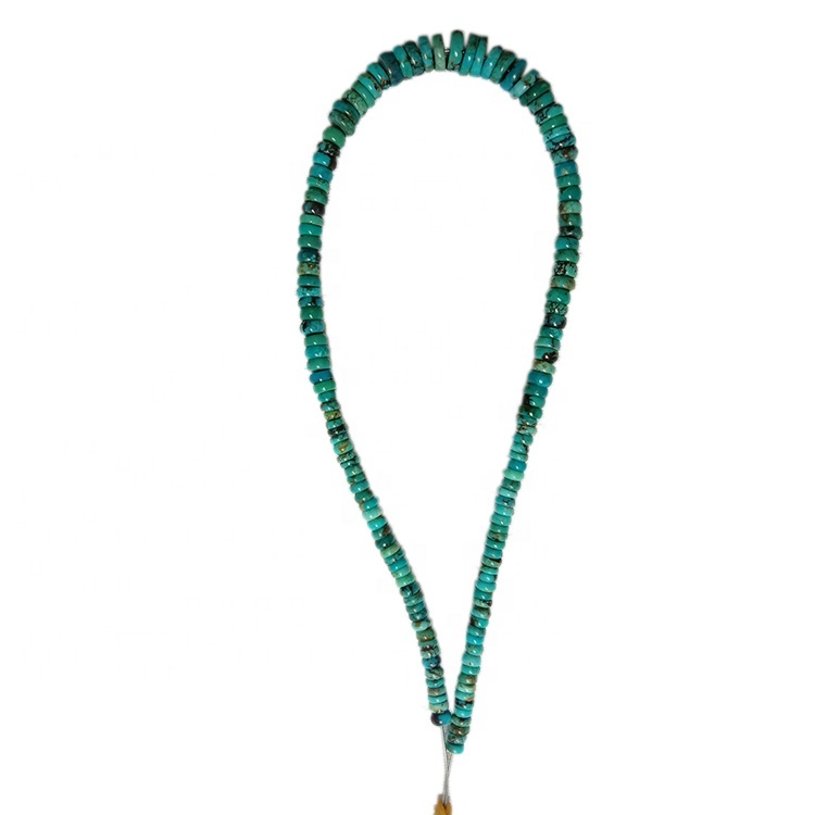 Natural Thin Dainty Turquoise Tower Shape Necklace length 16inch size 4-8mm
