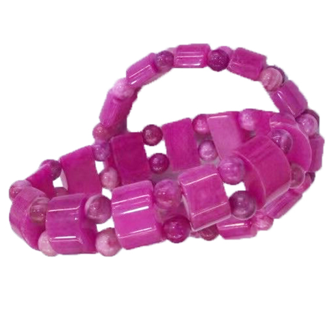Natural Top quality stones minimalist jewellery Pink Jade Bracket