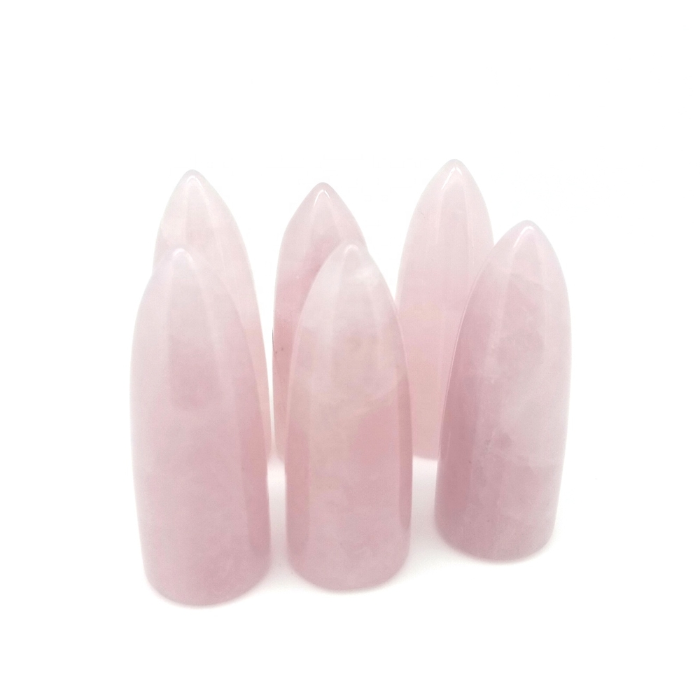 Rose Quartz pink bullet shape beads pendant for jewelry making