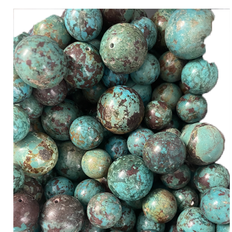 Blue Green Turquoise Loose Beads Round Shape