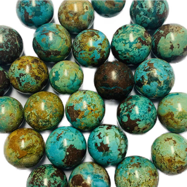 Genuine Natural Loose Round Semi Precious Natural Smooth Turquoise Gemstone Beads