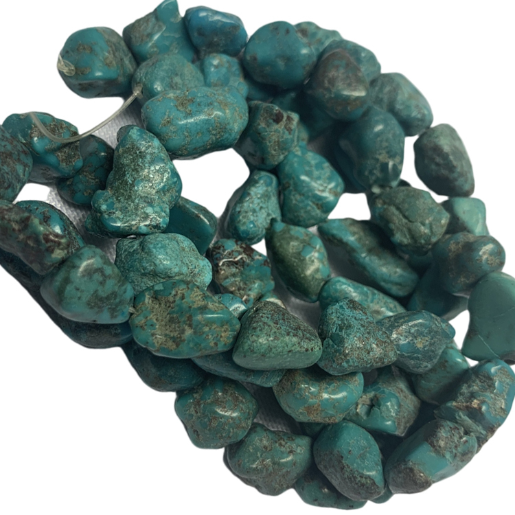Natural Turquoise Irregular Gold Nugget Beads